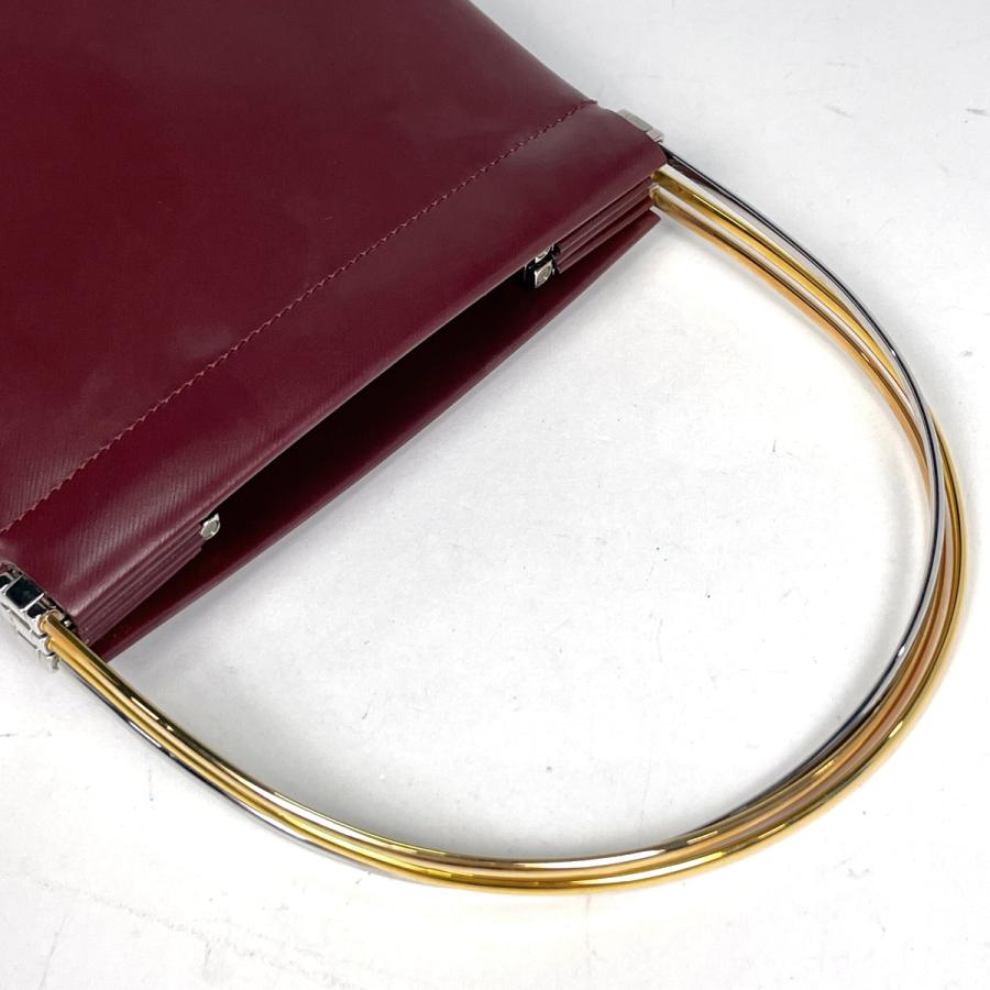 カルティエ CARTIER トリニティ ハンドバッグ 手提げ ハンドバッグ レザー ボルドー レディース 中古 在庫一掃_3