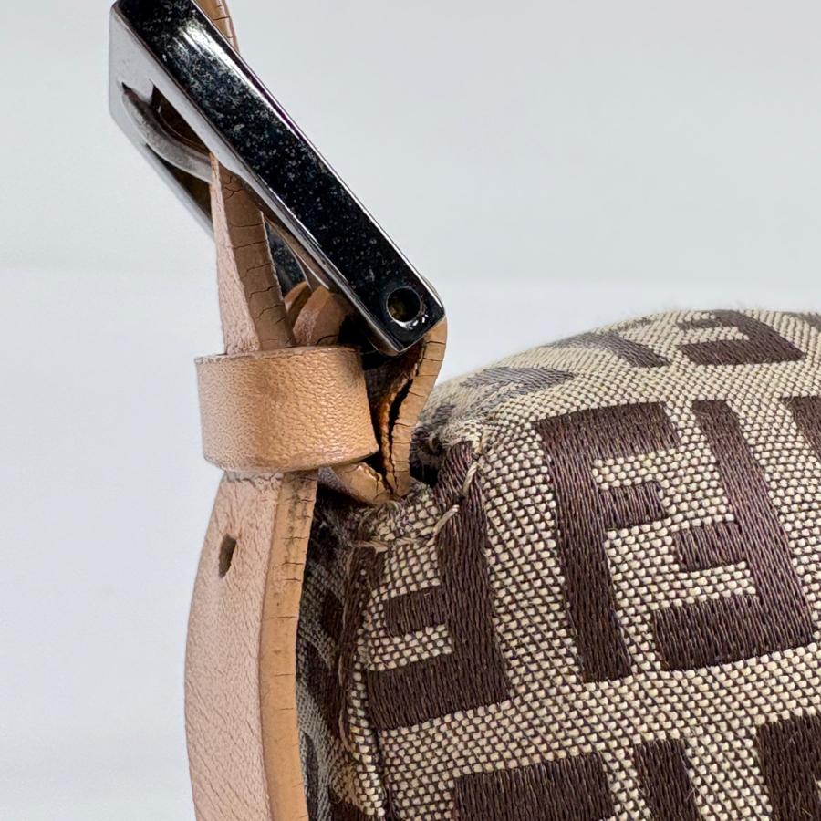 フェンディ　ズッキーノ　キャンバス　ワンショルダー　ブラウン FENDI（フェンディ） ズッキーノ柄 ショルダーバッグ ハンドバッグ