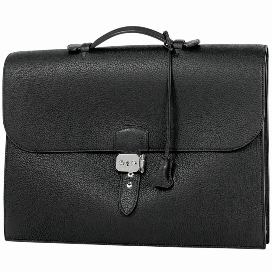 エルメス サックアデペッシュ　ブリーフケース　黒 HERMES（エルメス） サックアデペッシュ 41 ブリーフケース 書類鞄