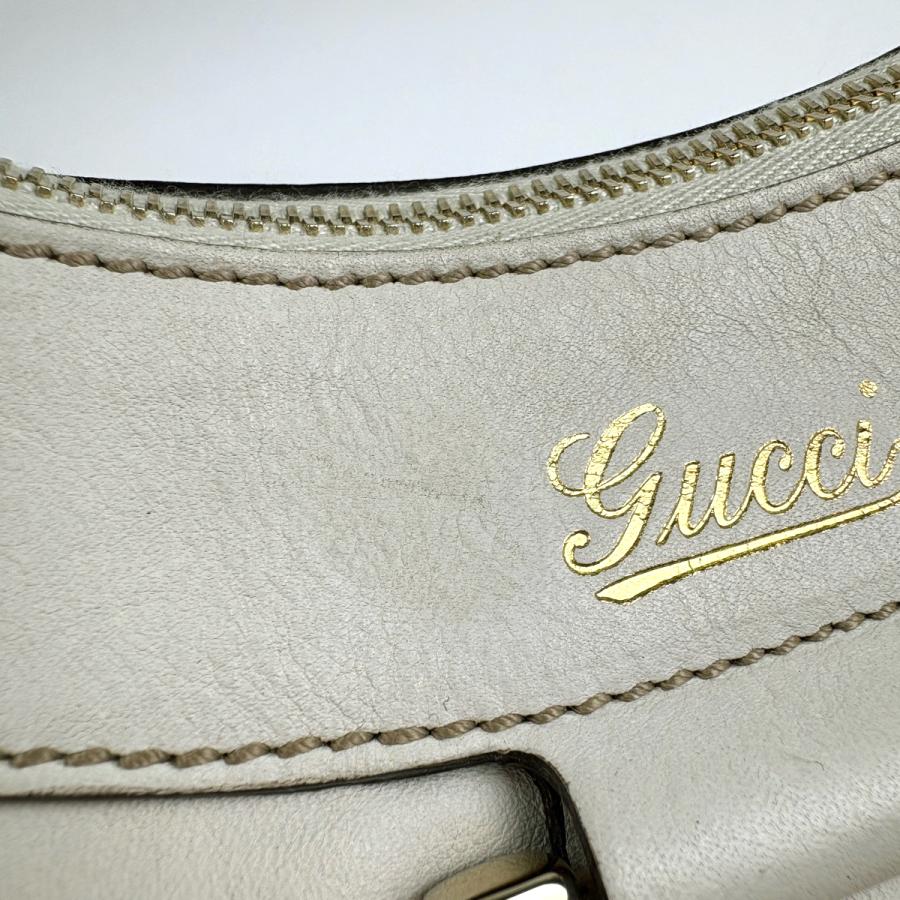 グッチ ロゴ アビー ワンショルダー ハンドバッグ ショルダーバッグ レザー ホワイト 190525 中古 在庫一掃