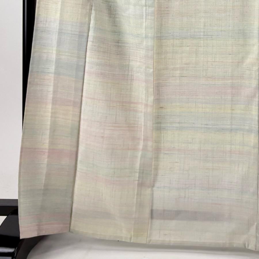 美品 紬 身丈167.5cm 裄丈66cm M 単衣 草木紅染紬 落款あり 証紙あり