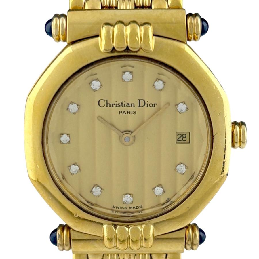 【新品電池 稼働】DIOR ディオール 64151 クォーツ カットガラス Christian Dior（クリスチャン・ディオール） オクタゴン D64151