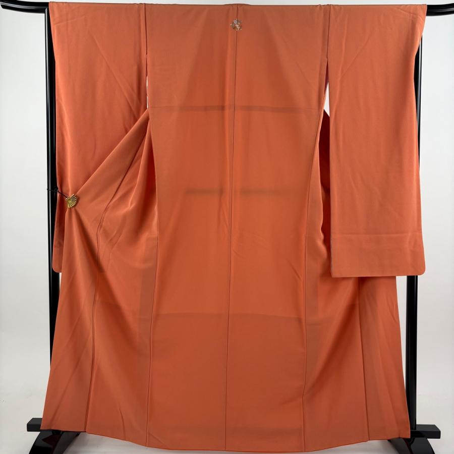 【美品】 振袖 身丈164cm 裄丈65.5cm 正絹 秀品 【中古】 美品 振袖 身丈164cm 裄丈65.5cm M 袷 オレンジ 正絹 秀品 一つ紋 中古