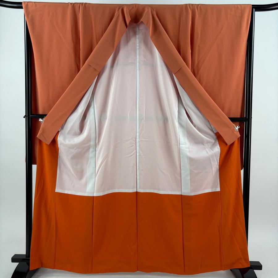 振袖 美品 名品 身丈164cm 裄丈70cm 正絹 【中古】 美品 振袖 身丈164cm 裄丈65.5cm M 袷 オレンジ 正絹 秀品 一つ紋 中古