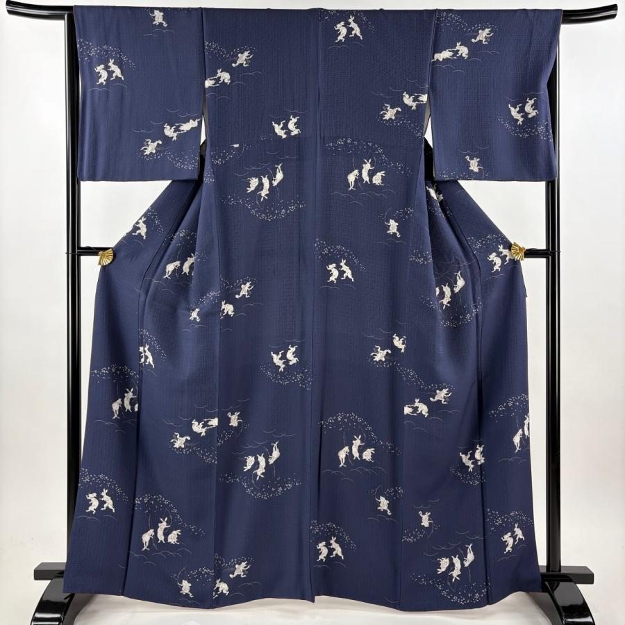 未使用　正絹　袷　小紋　異国風模様　身丈（肩から）171.5㎝ 未使用 正絹 袷 小紋 異国風模様 身丈（肩から）171.5㎝