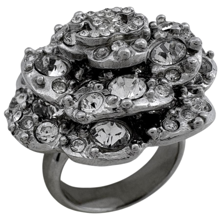 CHANEL（シャネル） ココマーク ラインストーン リング カメリア 指輪