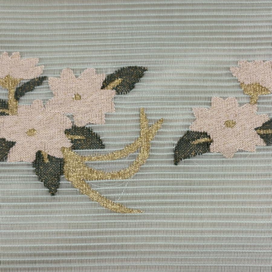 名古屋帯 秀品 夏帯 絽 八寸名古屋帯 松葉仕立て トンネル仕立て 桜
