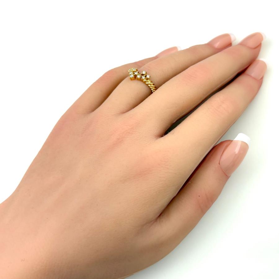 タサキ TASAKI メレダイヤ デザインリング YG イエローゴールド 指輪 