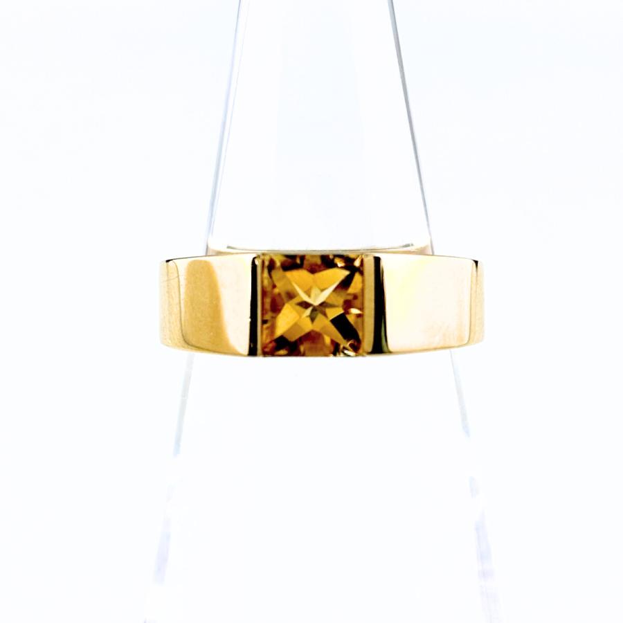 Cartier カルティエ タンク リング　シトリンYG Cartier（カルティエ） タンクリング シトリン 指輪 リング 10号 750