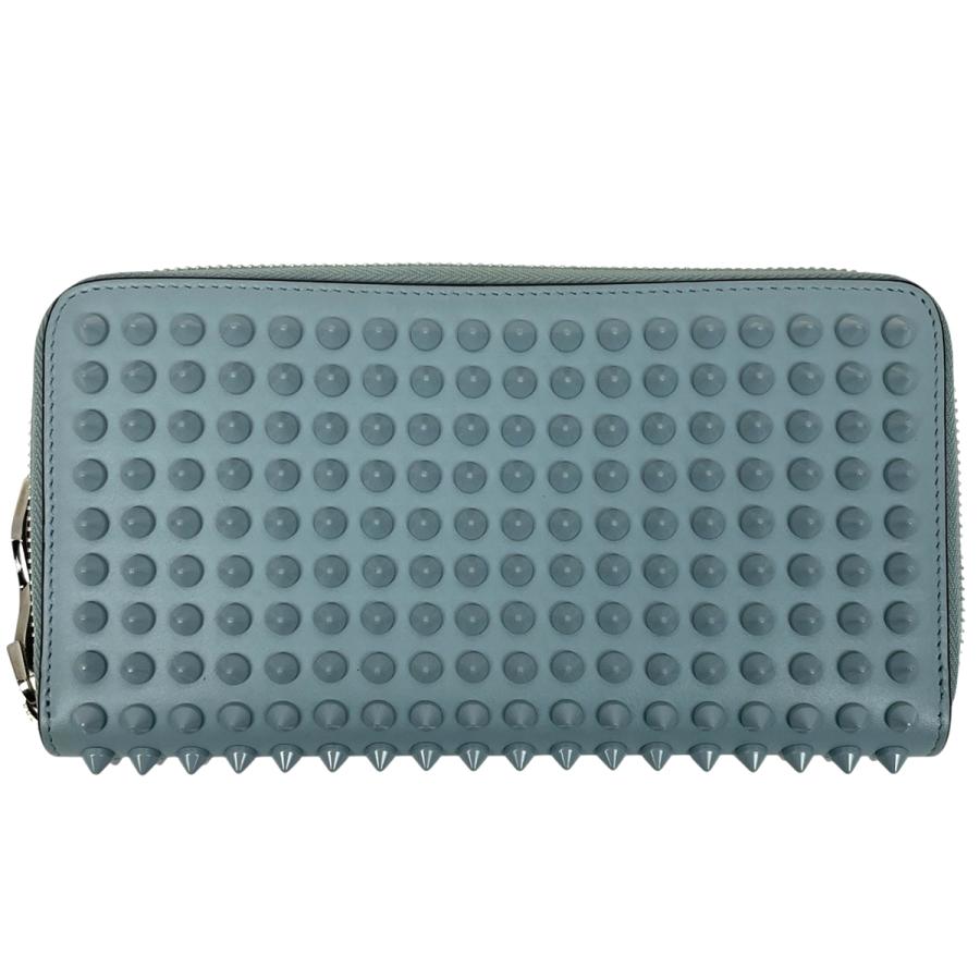 美品 クリスチャンルブタン ラウンドファスナー パネトーネ スタッズ レザー グレー 長財布 0613【中古】Christian Louboutin Christian Louboutin（クリスチャンルブタン） 送料無料 クリスチャン