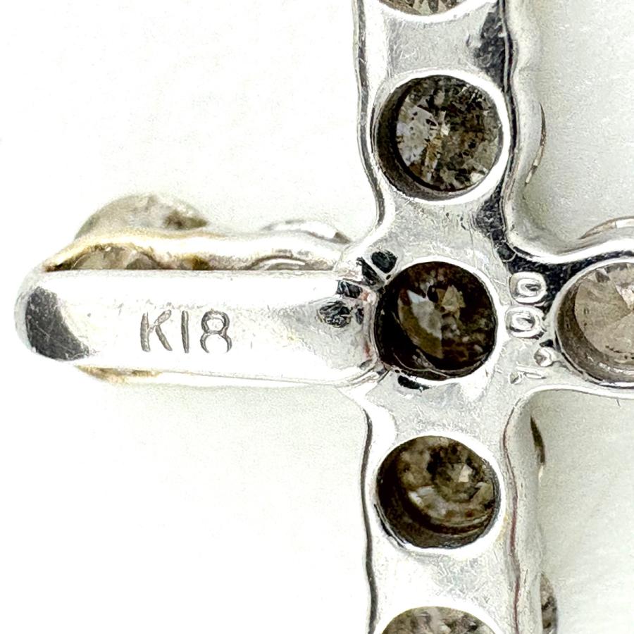 クロスモチーフ ペンダントトップ 十字架 ペンダントトップ K18 ダイヤモンド レディース 中古_3
