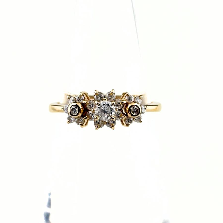 メレダイヤ デザインリング YG イエローゴールド 指輪 リング 11号 K18