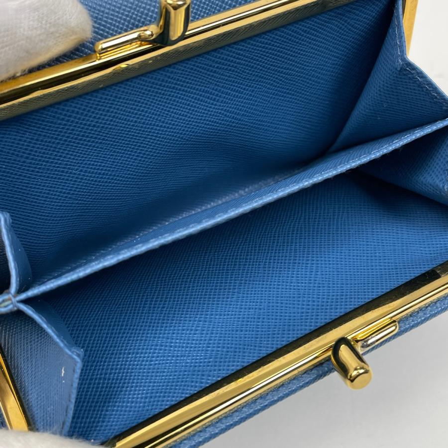 PRADA（プラダ） ロゴ 二つ折り財布 がま口 札入れ 小銭入れ 二つ折り