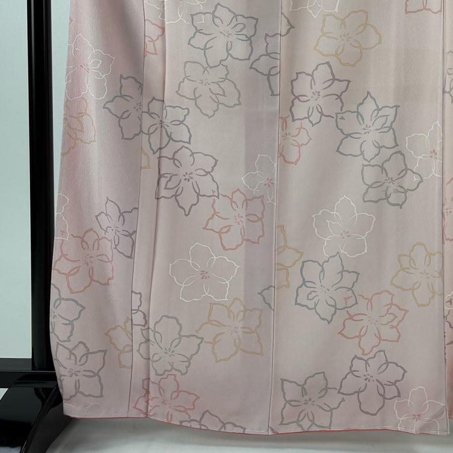 小紋 秀品 身丈166.5cm 裄丈66cm 正絹 【中古】 美品 小紋 身丈166.5cm 裄丈66cm M 袷 花 ピンク 正絹 秀品 中古