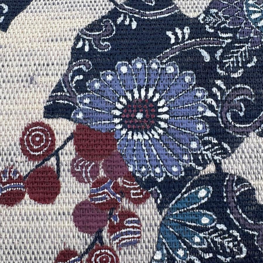 袋帯 秀品 落款あり 葡萄 花唐草 灰白 お太鼓柄 正絹 中古 : リユース 