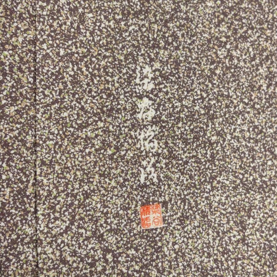 小紋 身丈151cm 裄丈63cm S 袷 落款あり 幾何学模様 灰紫 正絹
