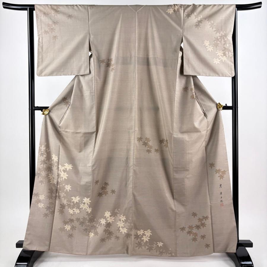 訪問着 身丈164.5cm 裄丈63.5cm S 袷 恵積五郎 落款あり 紅葉