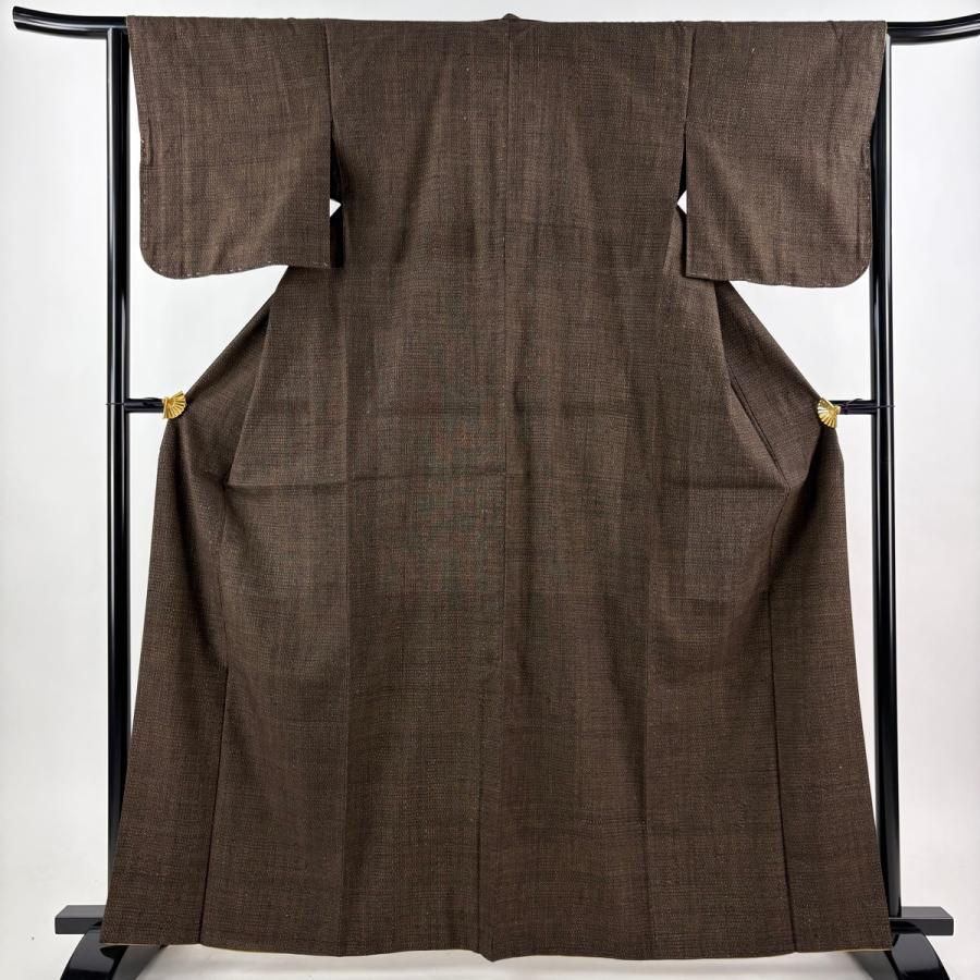 美品 結城紬 身丈163.5cm 裄丈64cm M 袷 本場結城紬 胴抜き 証紙あり