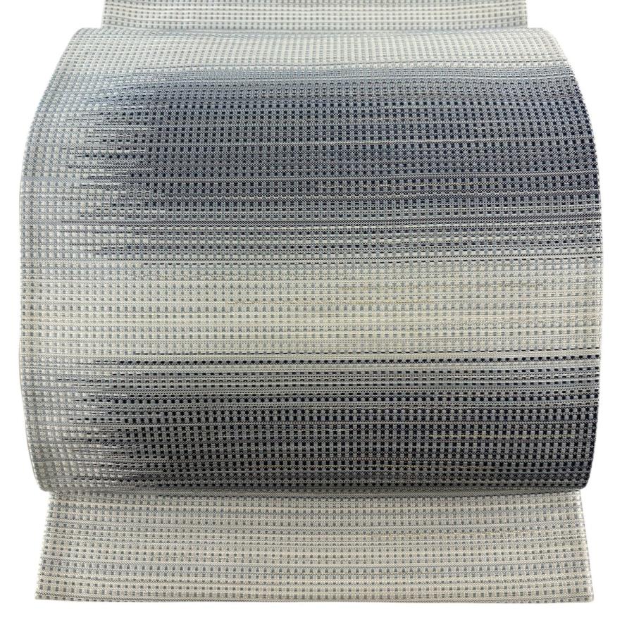 美品 袋帯 逸品 佐藤昭人 落款あり 灰汁発酵建本藍染 縞 藍大内段彩