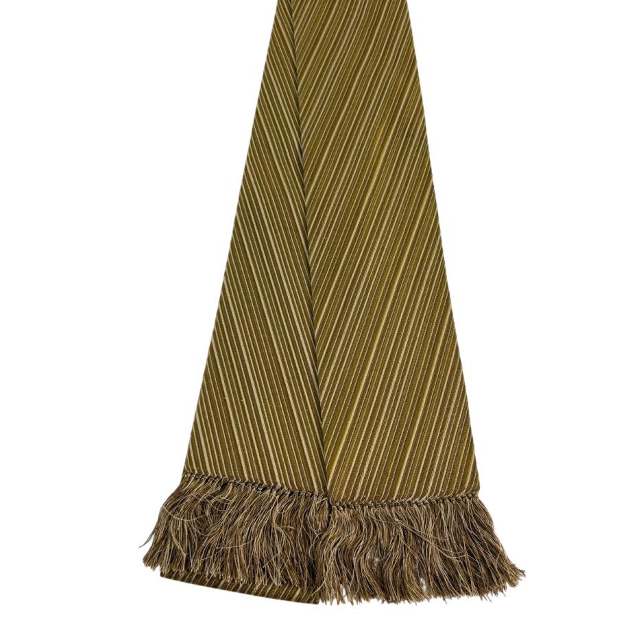 美品 角帯 優品 斜縞 黄土色 正絹 中古 : リユースセレクトショップ