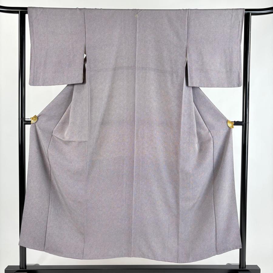 江戸小紋 身丈150cm 裄丈62.5cm S 袷 鮫 紫 正絹 秀品 一つ紋 中古