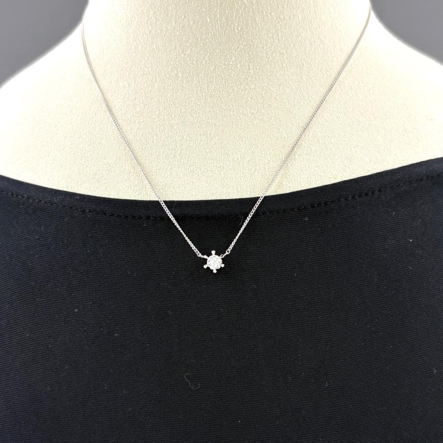 ダイヤモンド デザインネックレス プラチナ ペンダント ネックレス Pt850 ダイヤモンド レディース 中古