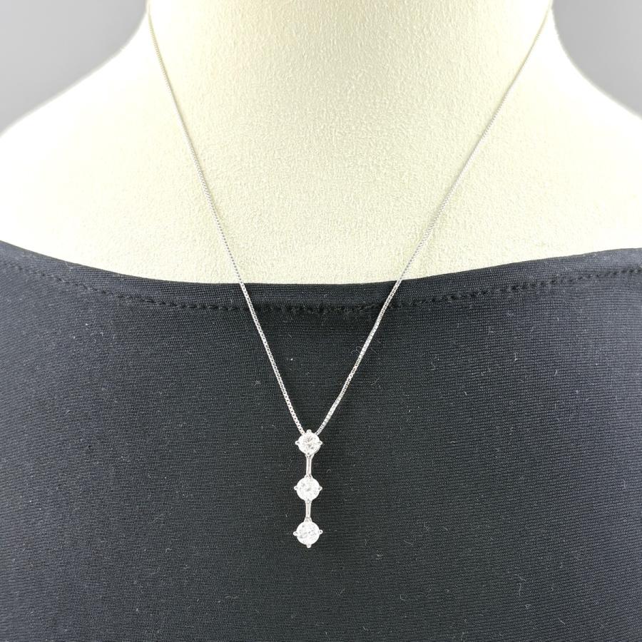 メレダイヤ デザインネックレス プラチナ ペンダント ネックレス Pt900 Pt850 ダイヤモンド レディース 中古_3
