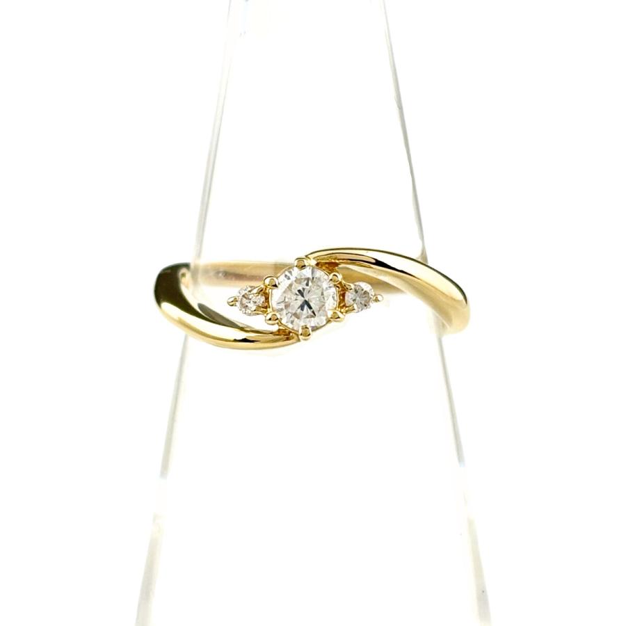 メレダイヤ デザインリング YG イエローゴールド 指輪 リング 8号 K18