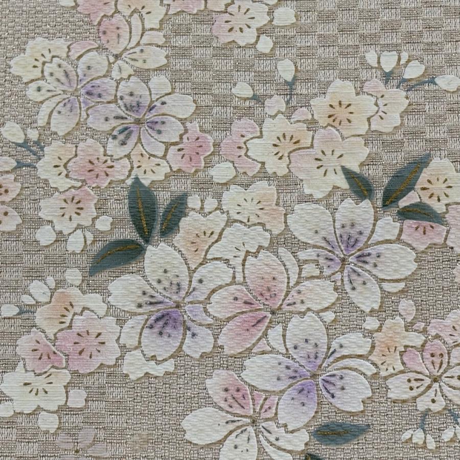 袋帯 美品 秀品 葉と実 刺繍 金彩 ベージュ お太鼓柄 正絹 中古 美