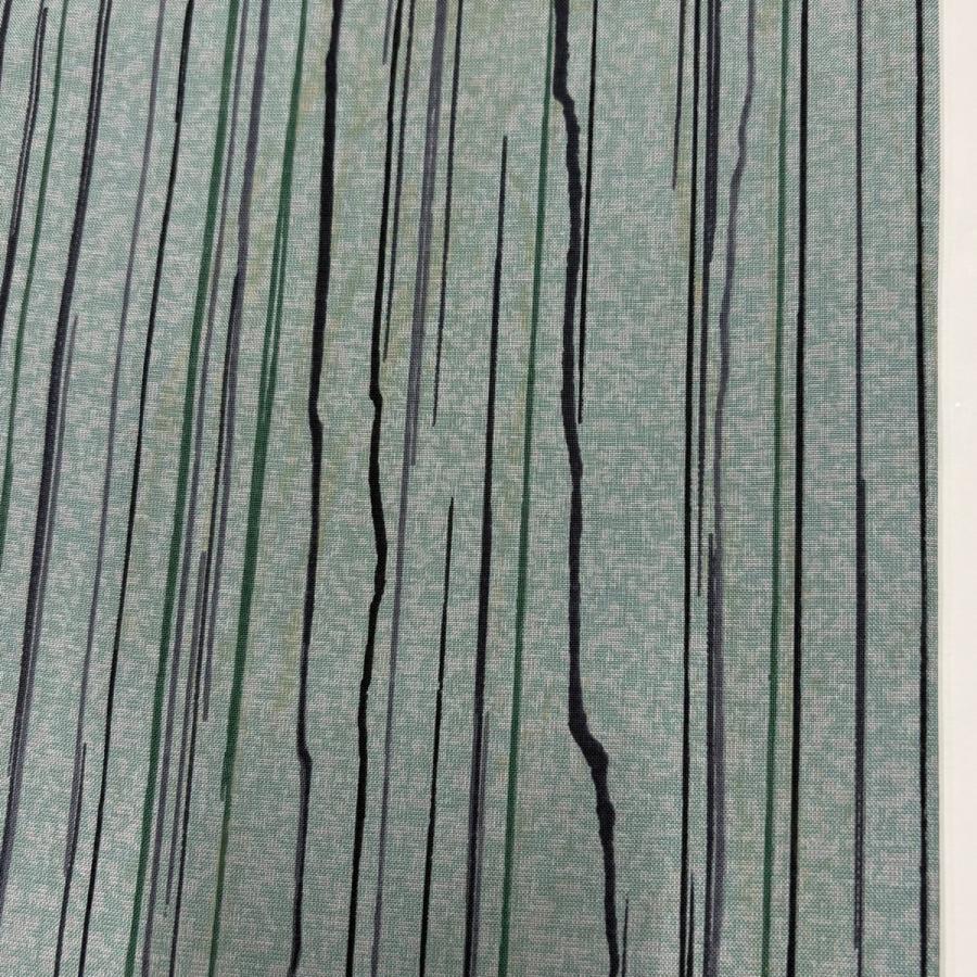 小紋 身丈167.5cm 裄丈64cm M 袷 紬地 幾何学 水色 正絹 秀品 中古