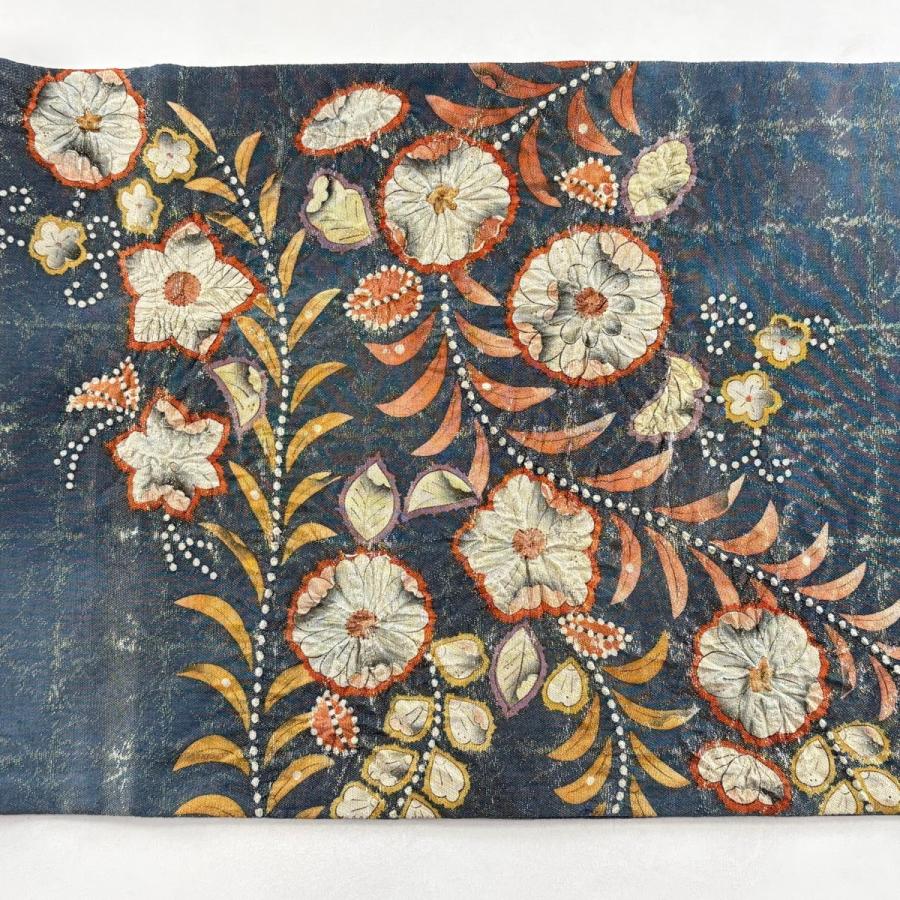 b430 正絹　全通袋帯　お太鼓柄　辻ヶ花　金糸　未使用極美品　着物 美品 袋帯 名品 落款あり 辻が花 金通し 箔 灰緑 お太鼓柄 正絹 中古