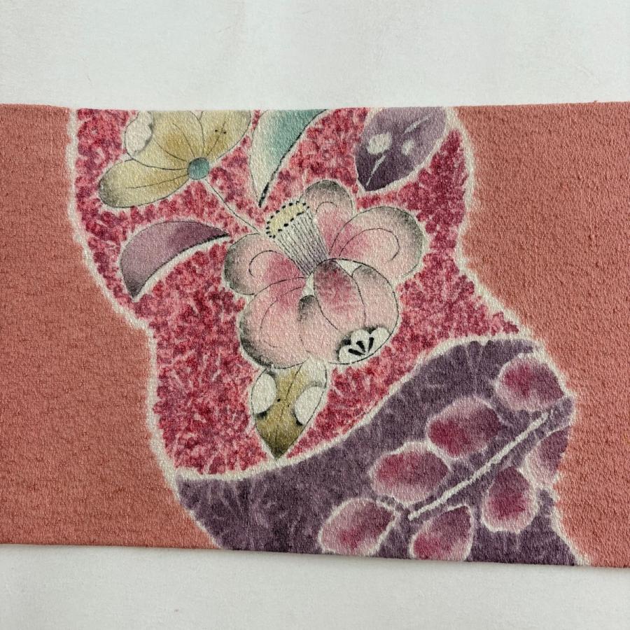 美品 名古屋帯 秀品 辻が花柄 ピンク 正絹 中古 : リユースセレクト