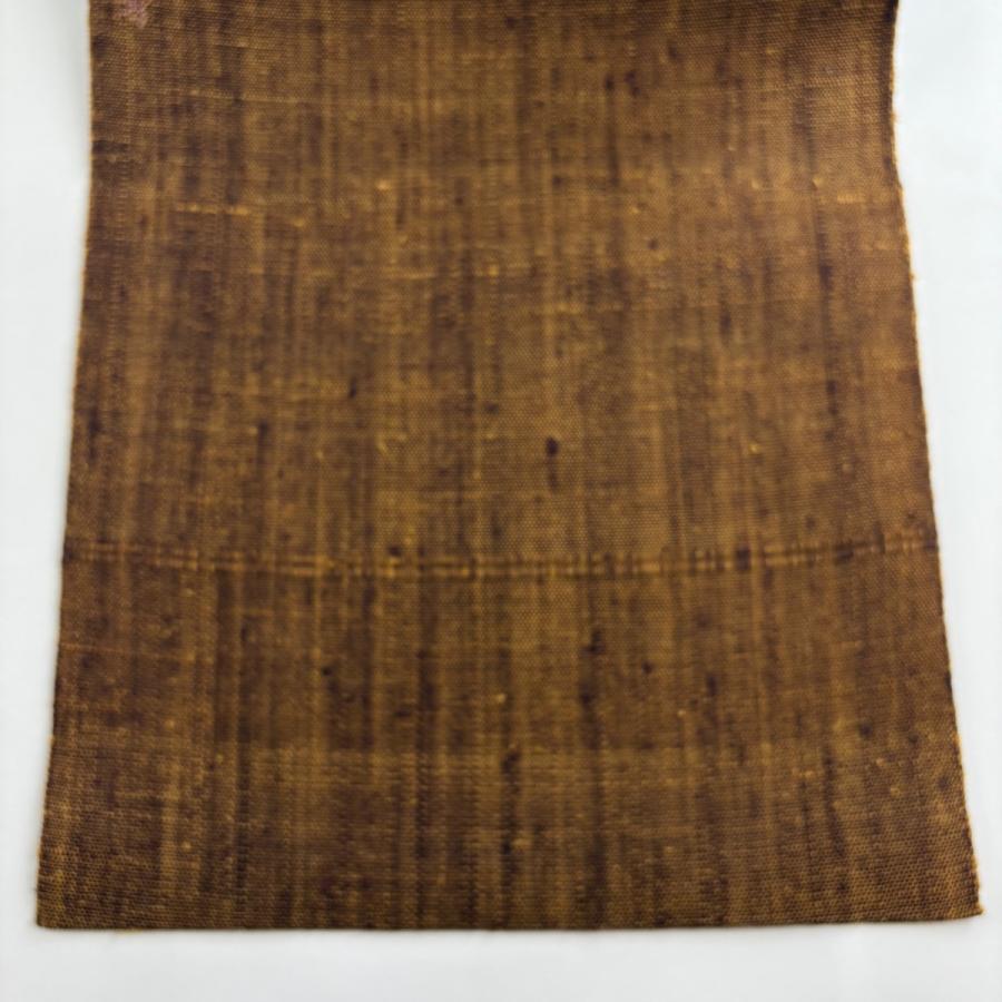 美品】 名古屋帯 秀品 八寸名古屋帯 幾何学模様 茶紫 正絹
