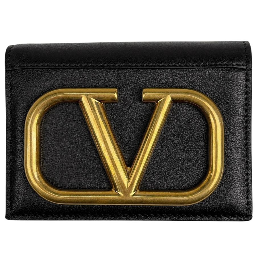 エ*ん様 VALENTINO GARAVANI ブラック 二つ折り財布 Valentino Garavani ヴァレンティノ・ガラヴァーニ VLTN 二つ折り財布