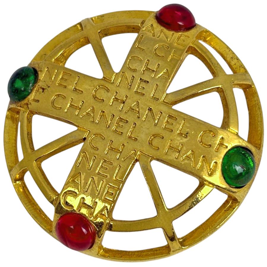 CHANEL（シャネル） ロゴ カラーストーン ブローチ グリポア ブローチ