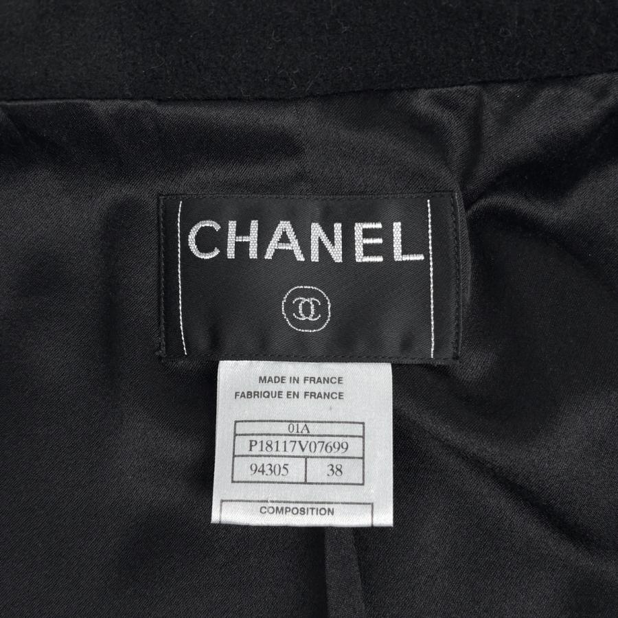 シャネル CHANEL ココマークボタン コート 01A ジャケット アウター その他コート カシミヤ ブラック レディース 中古 在庫一掃の画像