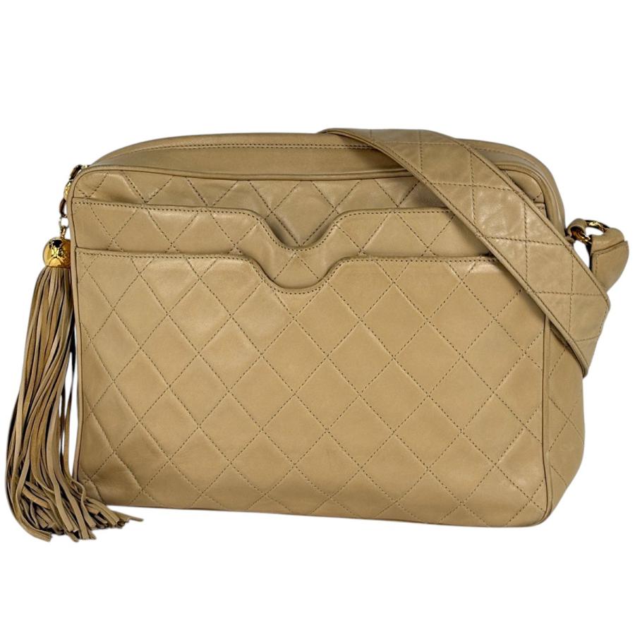 シャネル マトラッセ フリンジ チェーンショルダーバッグ キャメル スエード CHANEL（シャネル） ココマーク フリンジ ショルダーバッグ マトラッセ