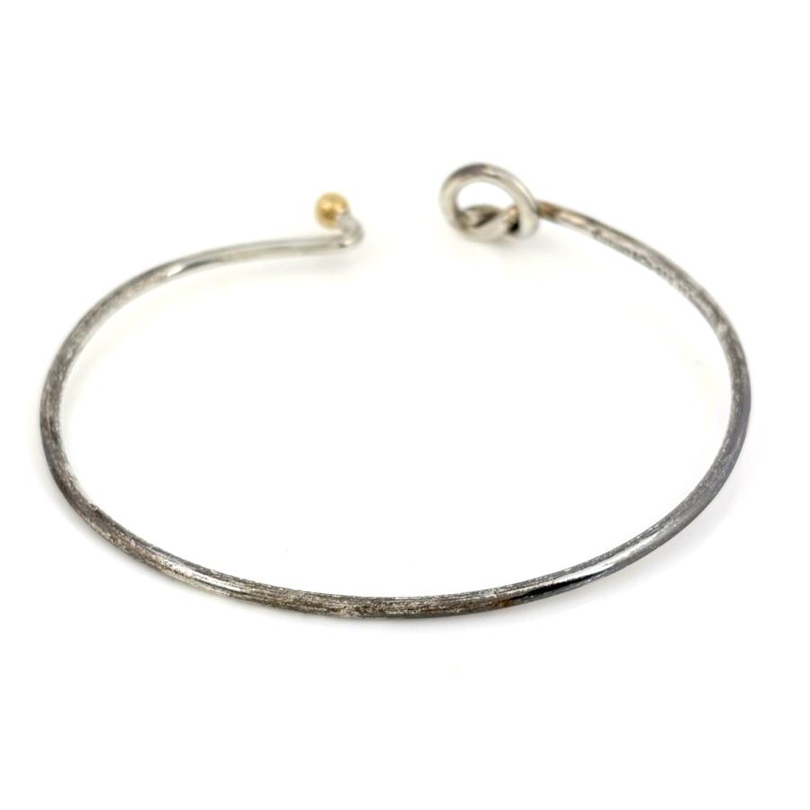 Tiffany&Co.ティファニーフック&アイ ラブノットバングル925/750 TIFFANY&Co.（ティファニー） フック＆アイ バングル ブレスレット