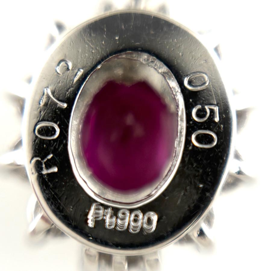 ルビー デザインペンダントトップ プラチナ メレダイヤ ペンダントトップ Pt900 ルビー ダイヤモンド レディース 中古