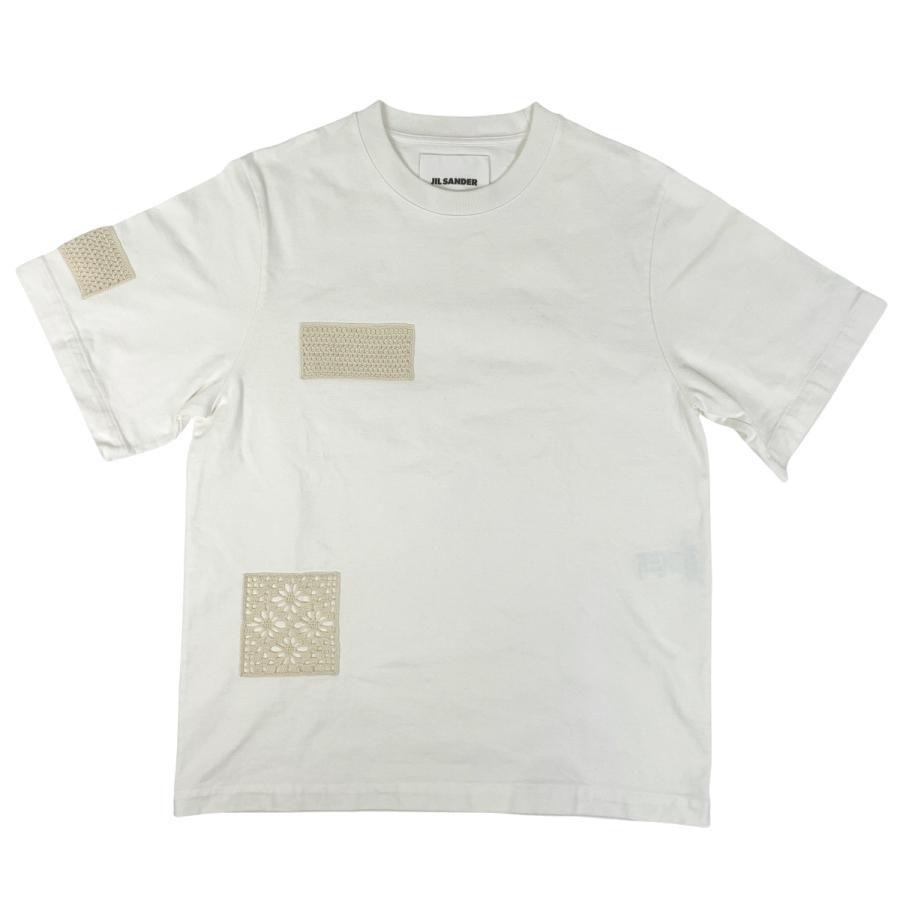 JIL SANDER 半袖 Tシャツ 刺繍 ホワイト S JIL SANDER（ジルサンダー） クロッシェ パッチ Tシャツ ラウンド
