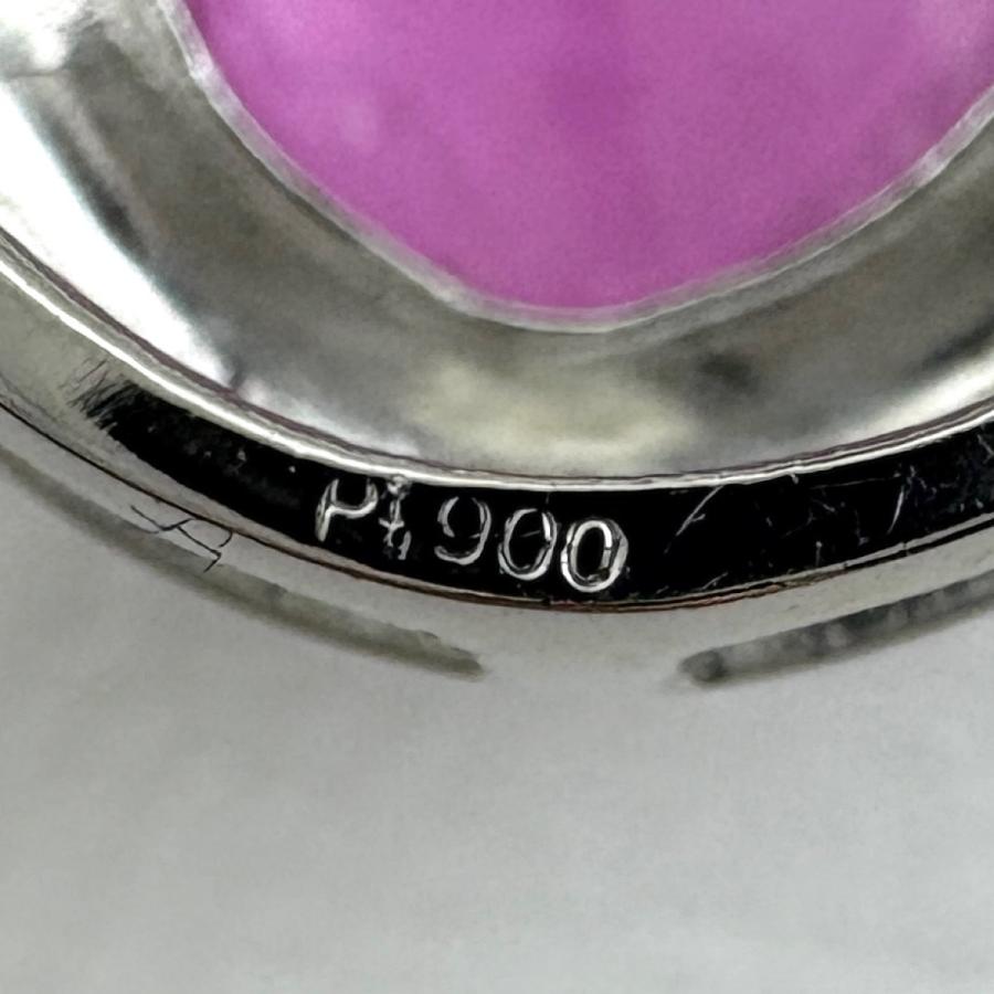 ピンクサファイア デザインネックレス プラチナ メレダイヤ ペンダント ネックレス Pt900 Pt850 ピンクサファイア レディース 中古_7