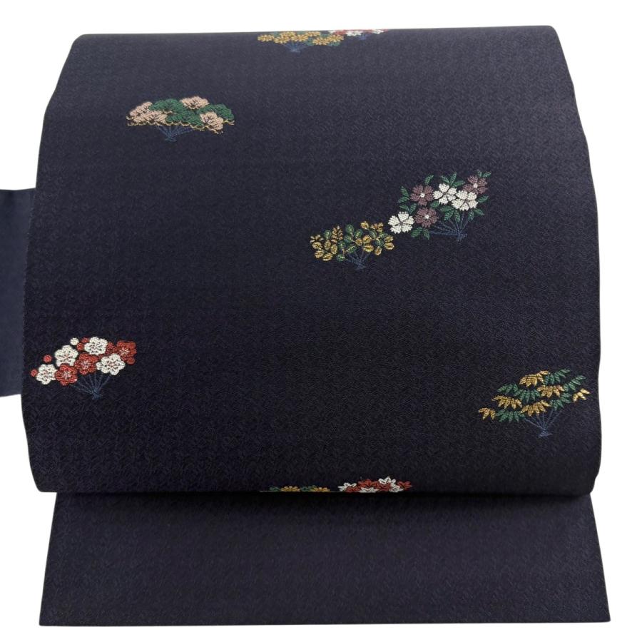 振袖　超美品　正絹　金糸刺繍　濃紫 美品 名古屋帯 秀品 京こばな 花扇 金糸 刺繍 濃紫 正絹 中古