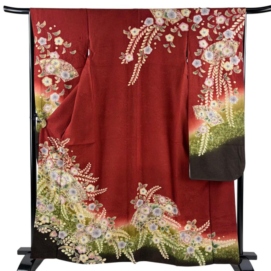 振袖 身丈163cm 裄丈66cm 正絹 名品 【中古】 美品】 振袖 身丈163.5cm 裄丈66cm 正絹 名品 【中古】の通販 by
