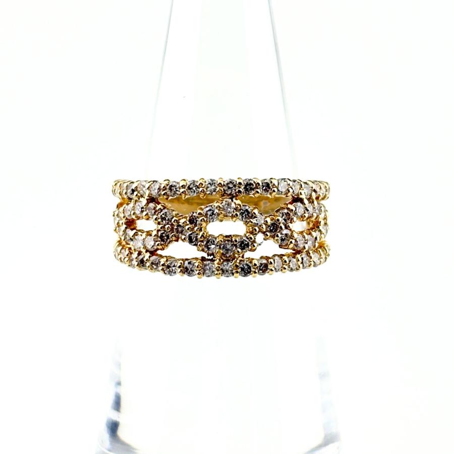 メレダイヤ デザインリング YG イエローゴールド 指輪 リング 11.5号