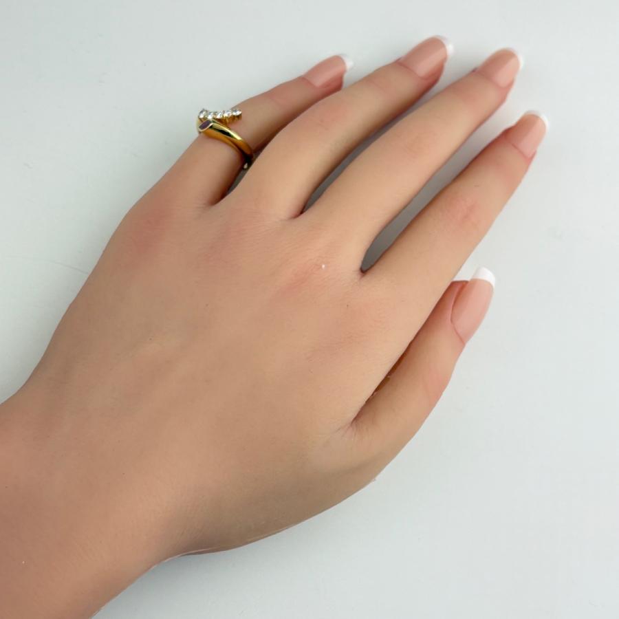 ルビー デザインリング YG イエローゴールド 指輪 メレダイヤ リング