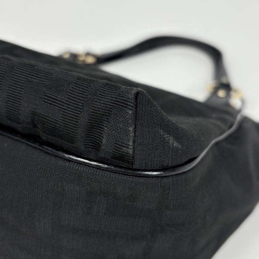フェンディ FENDI ズッカ柄 ハンドバッグ ショルダーバッグ トートバッグ ハンドバッグ キャンバス ブラック 8BH156 レディース 中古_2