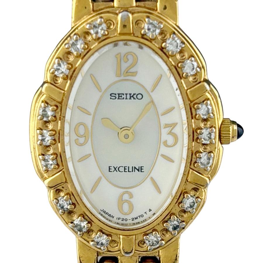 SEIKO（セイコー） エクセリーヌ 1F20-6D80 腕時計 SS GP ダイヤモンド