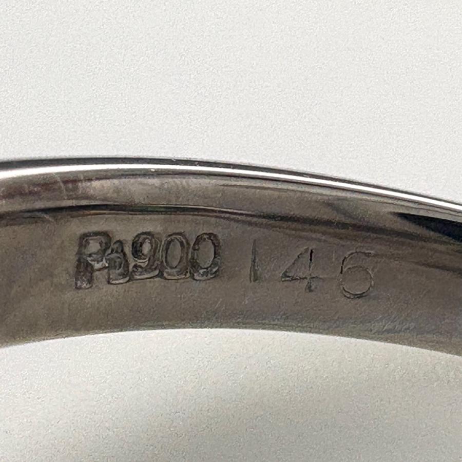 エメラルド デザインリング プラチナ 指輪 メレダイヤ リング 10.5号 Pt900 エメラルド ダイヤモンド レディース 中古_4