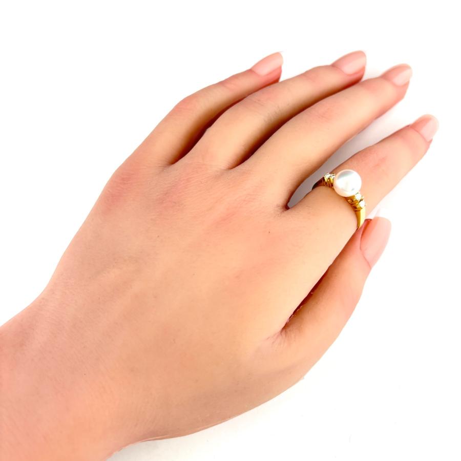 MIKIMOTO（ミキモト） パール デザインリング YG イエローゴールド 