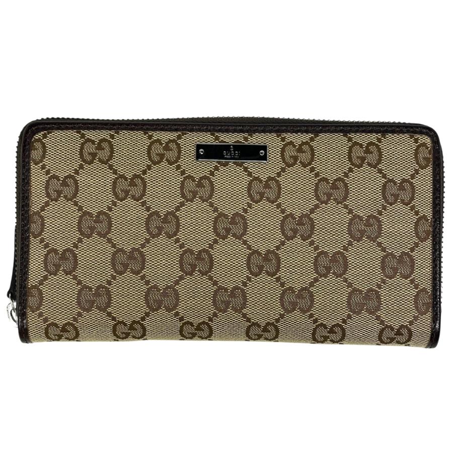GUCCI（グッチ） GUCCI GG柄 ラウンドファスナー 長財布 ロゴ 札入れ 